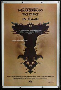t150 FACE TO FACE Forty by Sixty movie poster '76 Ingmar Bergman, Ullmann