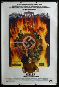 t160 HITLER THE LAST TEN DAYS Forty by Sixty movie poster '73 Alec Guinness