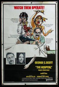 t162 HOSPITAL style B Forty by Sixty movie poster '71 George C. Scott, Chayefsky