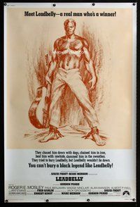 t167 LEADBELLY Forty by Sixty movie poster '76 Huddie Ledbetter biography!
