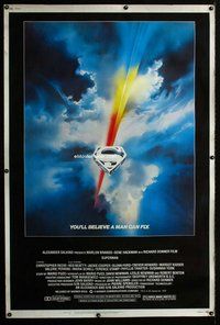 t190 SUPERMAN Forty by Sixty movie poster '78 Bob Peak shield style art!