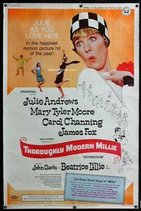 t195 THOROUGHLY MODERN MILLIE style B Forty by Sixty movie poster '67 Andrews