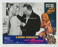 w210 1000 CONVICTS & A WOMAN movie lobby card #2 '71 she's fondled!