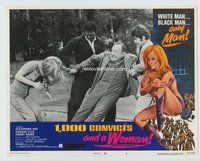 w211 1000 CONVICTS & A WOMAN movie lobby card #8 '71 wacky image!