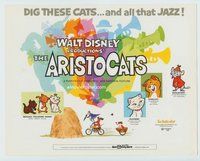 w052 ARISTOCATS movie title lobby card '71 Walt Disney feline cartoon!