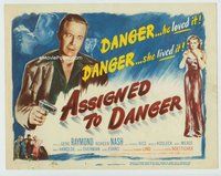 w053 ASSIGNED TO DANGER movie title lobby card '48 Budd Boetticher film noir
