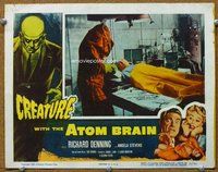 w321 CREATURE WITH THE ATOM BRAIN movie lobby card #8 '55 laboratory!