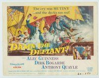 w068 DAMN THE DEFIANT movie title lobby card '62 Alec Guinness, Bogarde