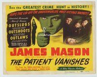 w192 THIS MAN IS DANGEROUS movie title lobby card R47 The Patient Vanishes!