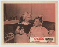 w226 FLAMING TEEN-AGE movie lobby card #6 '57 bad teens from Hell!
