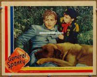 w353 GENERAL SPANKY movie lobby card '36 Spanky McFarland with dog!