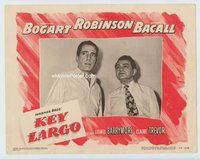 w397 KEY LARGO movie lobby card #5 '48 Bogart & Robinson close up!