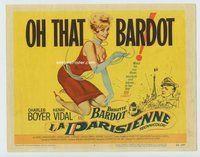 w238 LA PARISIENNE movie title lobby card '58 sexy French Brigitte Bardot!