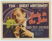 w116 LADY IN THE LAKE movie title lobby card '47 Montgomery,Raymond Chandler