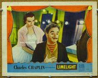 w420 LIMELIGHT movie lobby card '52 Charlie Chaplin, Claire Bloom