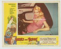 w240 LOST, LONELY & VICIOUS movie lobby card #4 '58 bad girl in car!