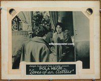w433 LOVES OF AN ACTRESS movie lobby card '28 Pola Negri with gun!