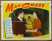 w245 MAN CRAZY movie lobby card #2 '53 bad girl traps Jack Larson!