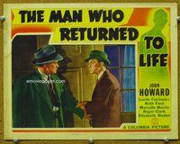 w439 MAN WHO RETURNED TO LIFE movie lobby card '42 John Howard