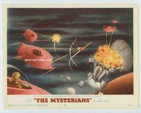 w475 MYSTERIANS movie lobby card #8 '59 alien spaceships destroying!