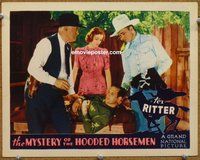 w476 MYSTERY OF THE HOODED HORSEMEN movie lobby card '37 Tex Ritter