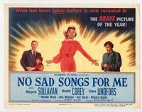 w141 NO SAD SONGS FOR ME movie title lobby card '50 Margaret Sullavan