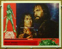 w503 ONE MILLION YEARS BC movie lobby card #8 '66 Welch in border!