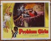 w255 PROBLEM GIRLS movie lobby card '53 very bad girls catfighting!