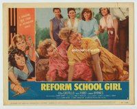 w257 REFORM SCHOOL GIRL movie lobby card #2 '57 classic catfight!
