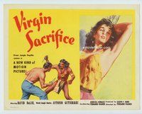 w277 VIRGIN SACRIFICE movie title lobby card '59 classic sexy image!