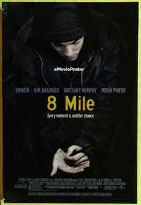 y009 8 MILE DS one-sheet movie poster '02 Eminem, Curtis Hanson, rap music!