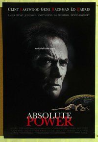 y010 ABSOLUTE POWER DS one-sheet movie poster '97 Clint Eastwood, Hackman