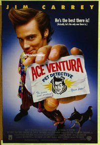 y012 ACE VENTURA DS one-sheet movie poster '94 Jim Carrey, Courtney Cox