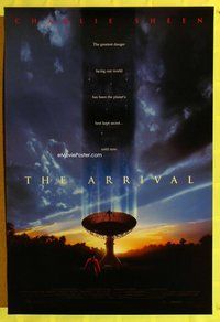 y027 ARRIVAL one-sheet movie poster '96 Charlie Sheen, sci-fi!