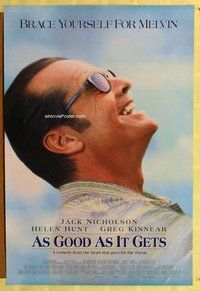 y028 AS GOOD AS IT GETS DS one-sheet movie poster '97 Nicholson is Melvin!
