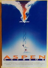 y029 ASPEN EXTREME DS one-sheet movie poster '93 cool skiing & faces image!