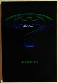 y044 BATMAN FOREVER DS teaser one-sheet movie poster '95 great image!