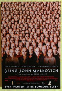 y048 BEING JOHN MALKOVICH one-sheet movie poster '99 multi-head style!