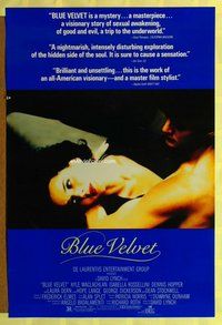 y061 BLUE VELVET one-sheet movie poster '86 David Lynch, Rossellini