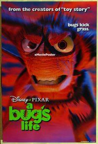 y070 BUG'S LIFE DS teaser one-sheet movie poster '98 Disney, grasshopper!