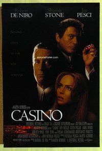 y078 CASINO DS one-sheet movie poster '95 De Niro, Stone, Pesci portraits!