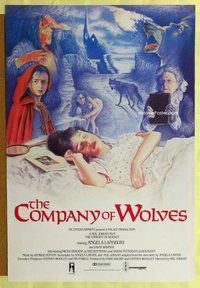 y090 COMPANY OF WOLVES one-sheet movie poster '85 cool S. Watts artwork!