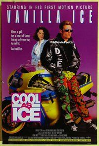 y091 COOL AS ICE one-sheet movie poster '91 first Vanilla Ice movie!