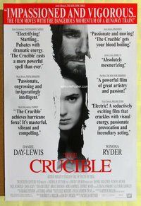 y098 CRUCIBLE DS one-sheet movie poster '96 Daniel Day-Lewis, Winona Ryder