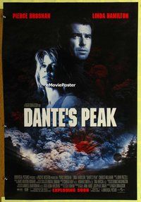 y105 DANTE'S PEAK DS advance one-sheet movie poster '97 Pierce Brosnan