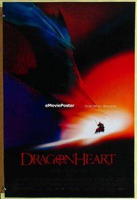 y115 DRAGONHEART DS one-sheet movie poster '96 Dennis Quaid, Sean Connery