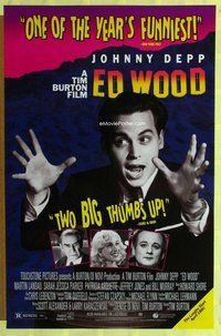 y119 ED WOOD video advance one-sheet movie poster '94 Burton, Johnny Depp