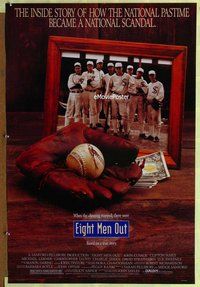 y121 EIGHT MEN OUT one-sheet movie poster '88 baseball, John Sayles