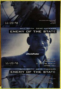 y122 ENEMY OF THE STATE DS advance one-sheet movie poster '98 Smith, Hackman