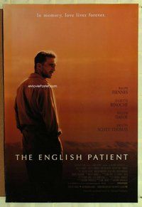 y124 ENGLISH PATIENT DS one-sheet movie poster '96 Ralph Fiennes in desert!